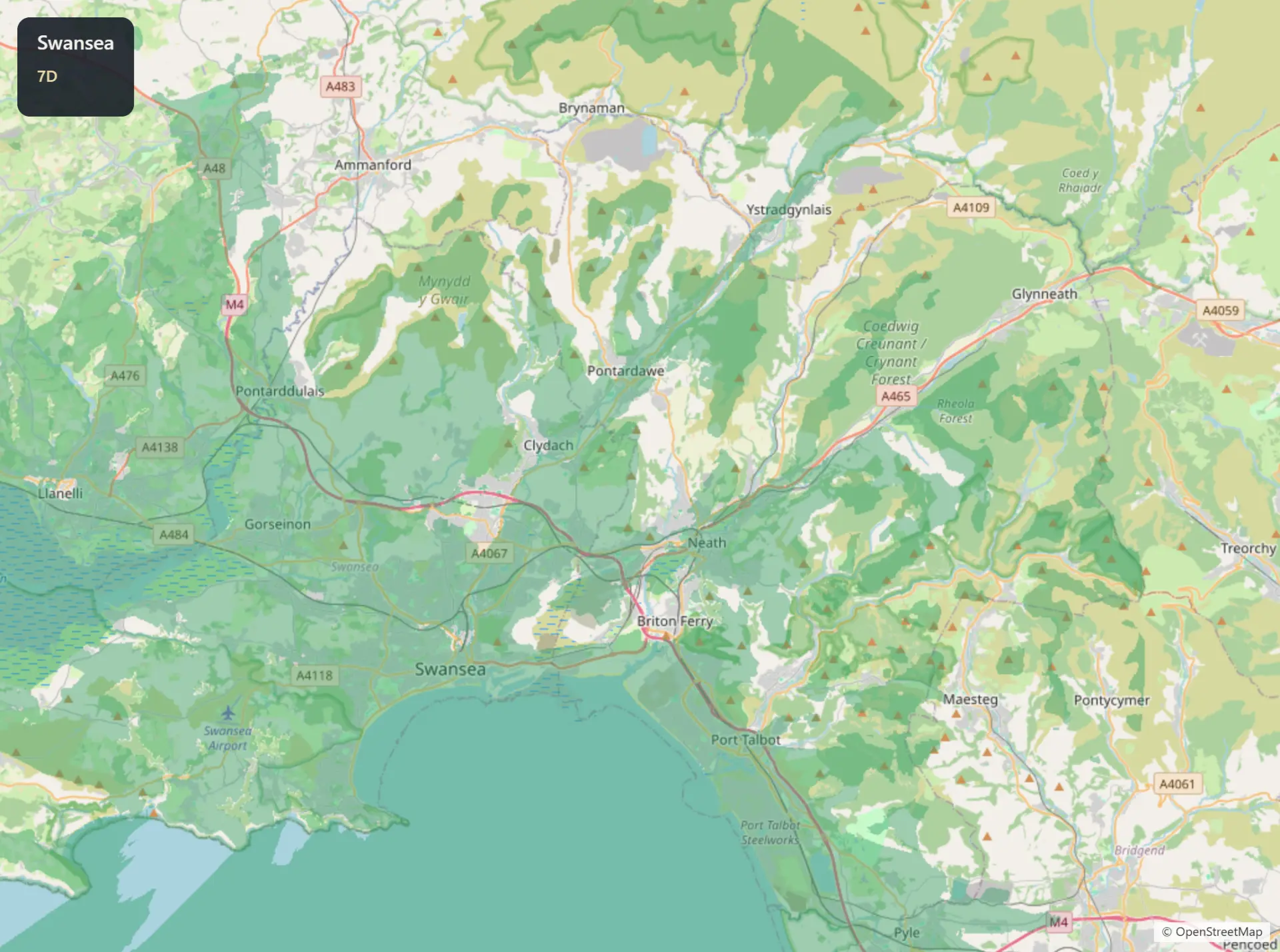 Swansea current DAB coverage map